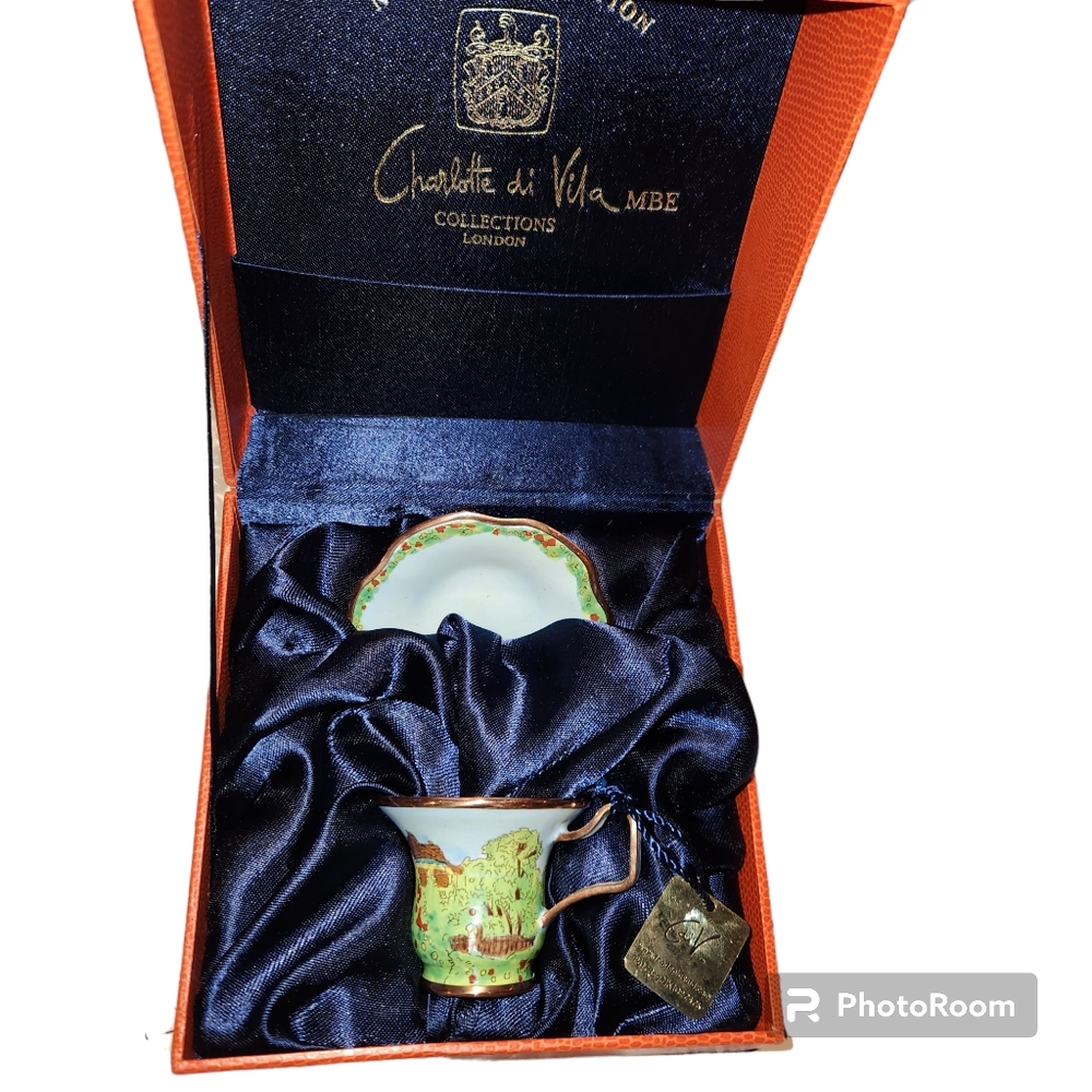 Charlotte di Vita Enamel Tea Cup Saucer #193 Tag & Box, 2004 - Picture 3 of 3